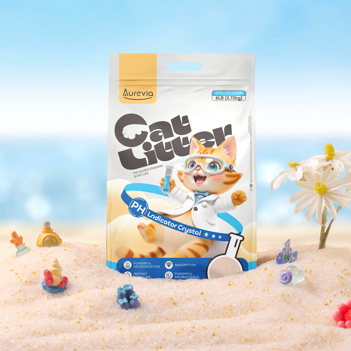 PH Indicator Crystal Cat Litter（6lb/2.72kg）