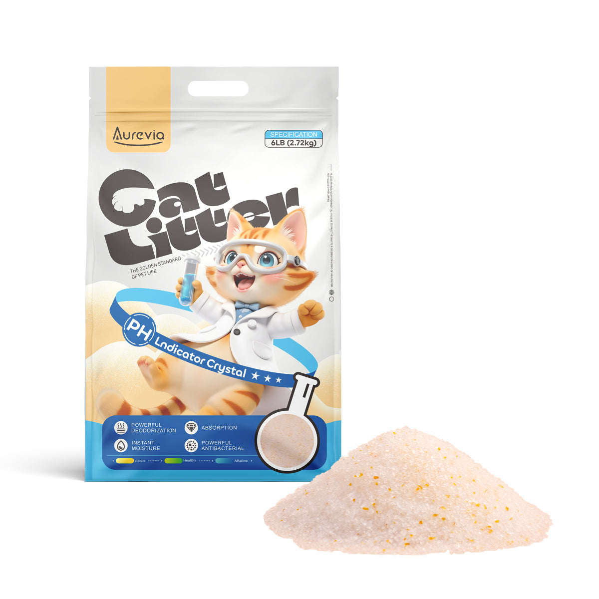 PH Indicator Crystal Cat Litter（6lb/2.72kg）
