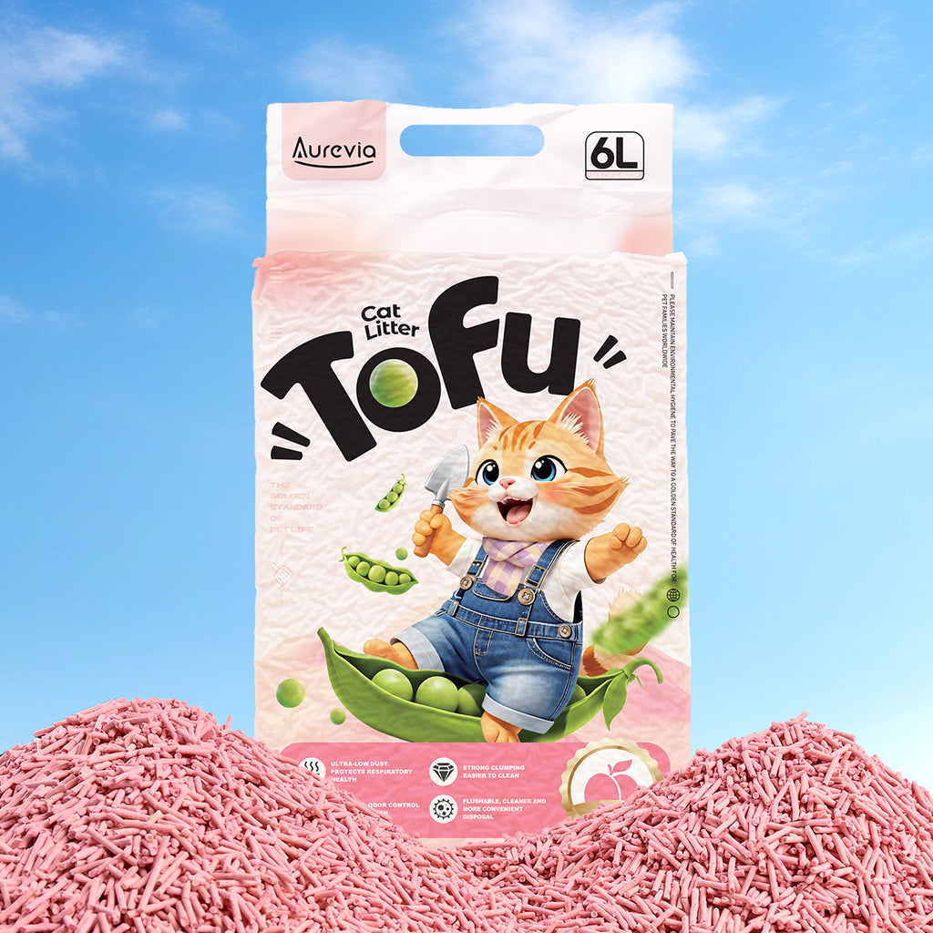 Peach Tofu Cat Litter with Peas(6L/2.4kg)