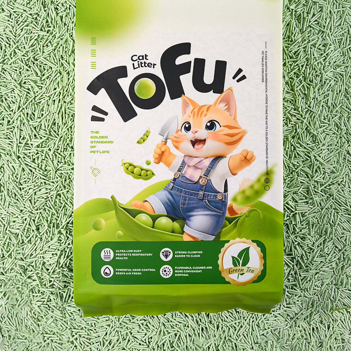 Green Tea Tofu Cat Litter with Peas(6L/2.4kg)