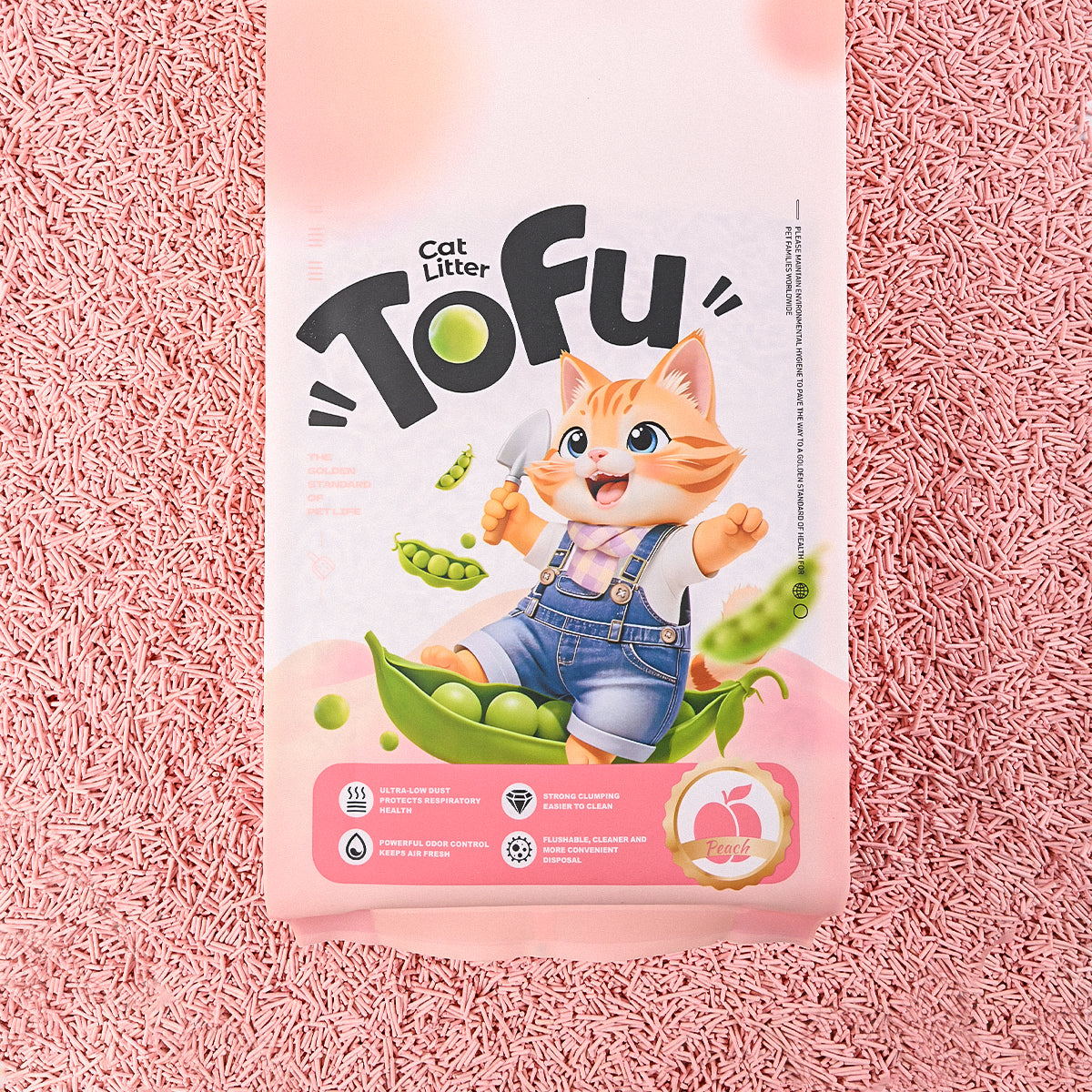 Peach Tofu Cat Litter with Peas(6L/2.4kg)