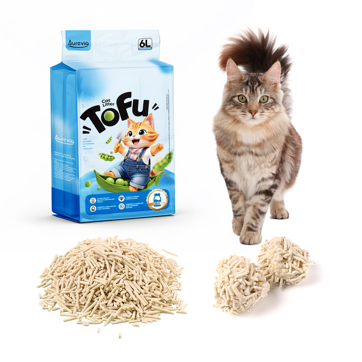 Milk Tofu Cat Litter with Peas(6L/2.4kg)
