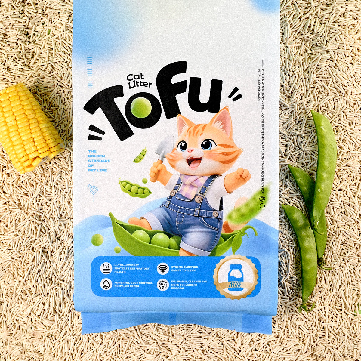 Milk Tofu Cat Litter with Peas(6L/2.4kg)